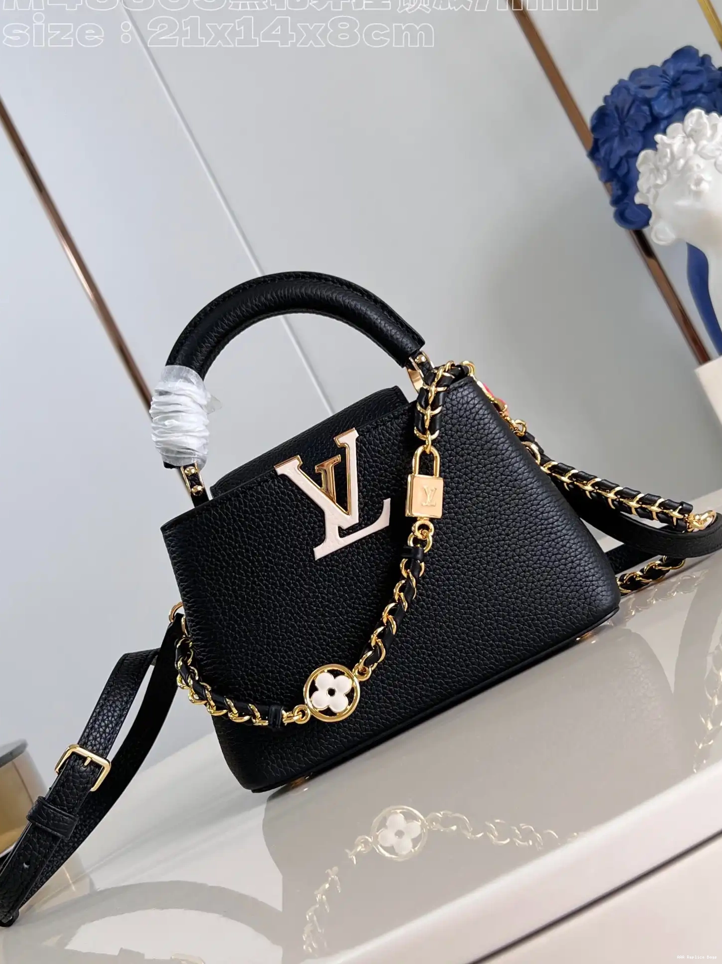 Aaa replica bags CAPUCINES VUITTON LOUIS MINI-21*14*8CM 0706